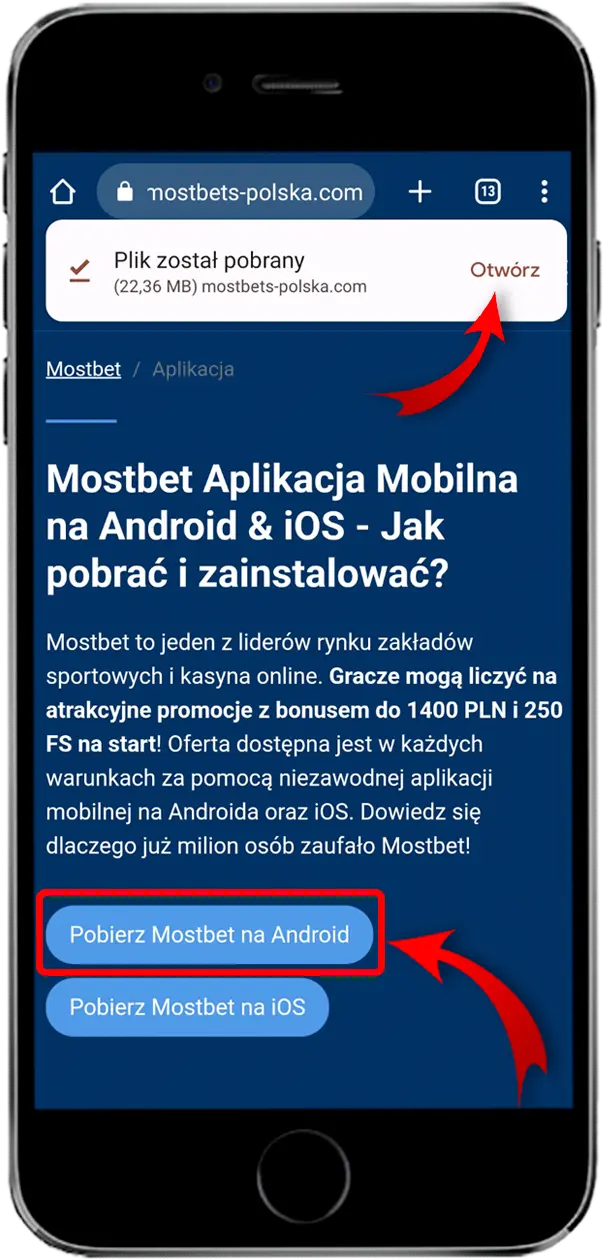 Jak pobrac aplikacje Mostbet Apk na Androida - krok 2 - (Mostbet download)
