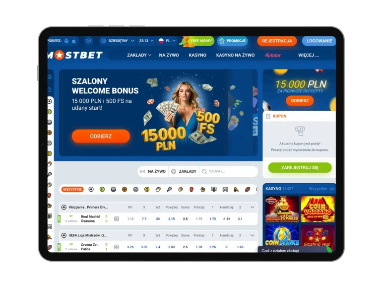 MostBet rejestracja -krok 1