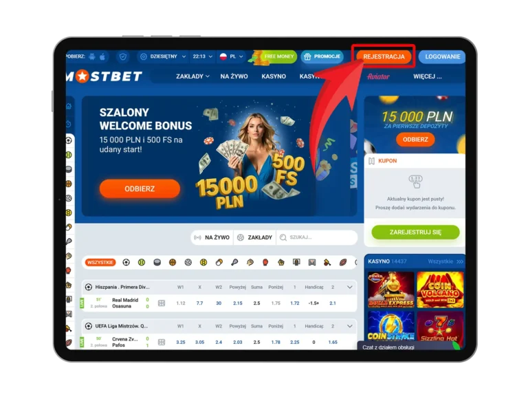 MostBet rejestracja -krok 2